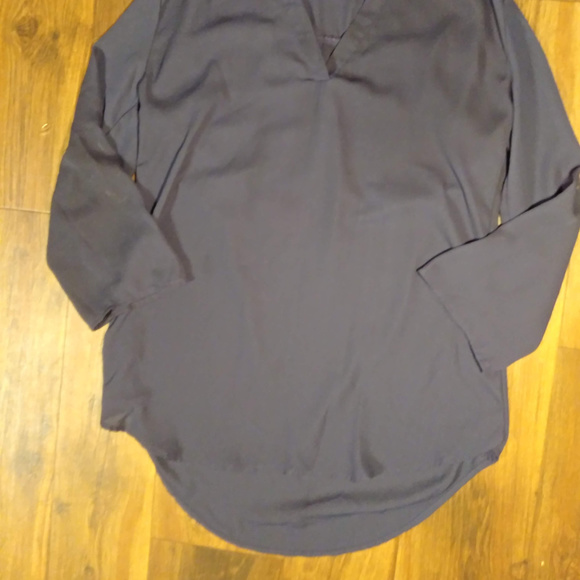 RUE 21 - grey, long sleeve, V-neck, blouse - Picture 2 of 2